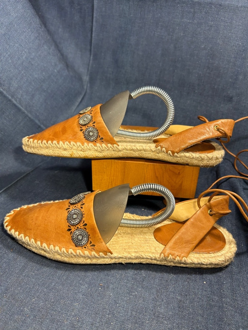 NWOT Belle by Sigerson Morrison leather flat espadrilles 5 - Picture 5 of 11